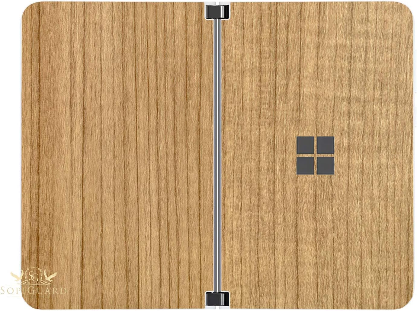 SopiGuard Sticker for Surface Duo Phone Edge-to-Edge Precision Vinyl Skin Wrap (Leather Textured)