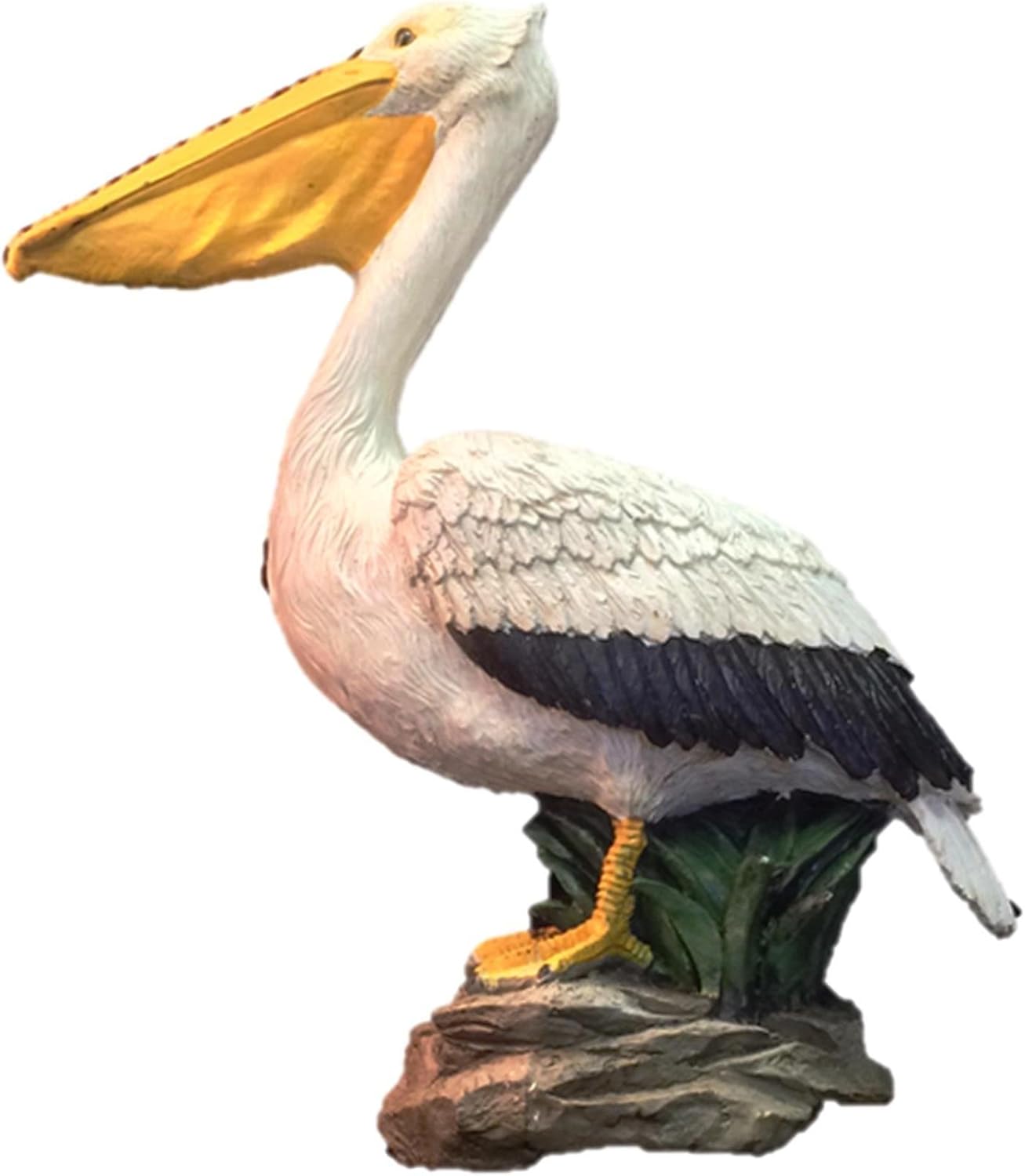 homestyles 20 in. Pelican on Ocean Coastal Rock Collectible Beach Statue-Natural Finish