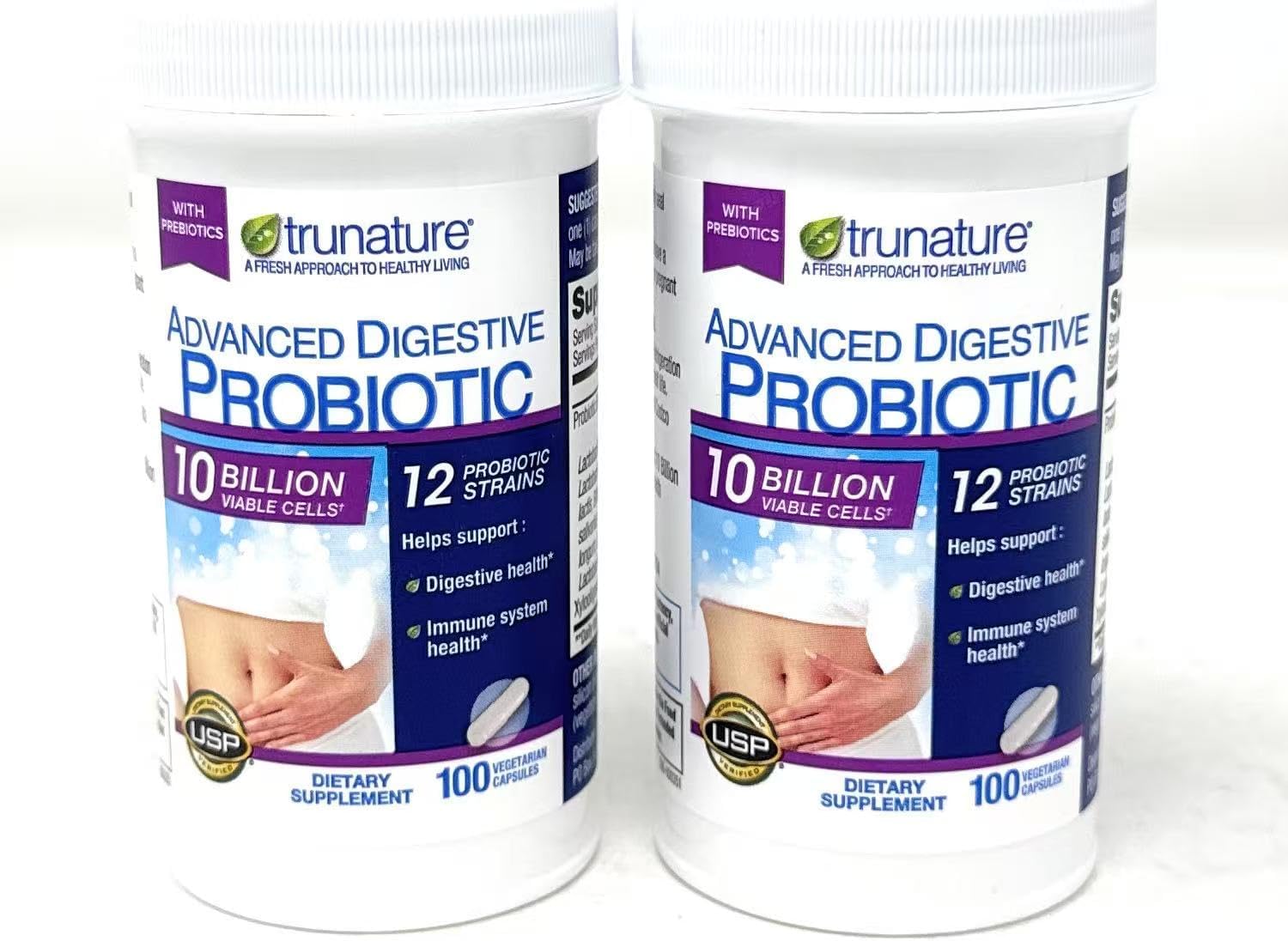 Trunature Digestive Probiotic Capsules, Healthy Immune System 2Pack (100 Count) Product is Recommended