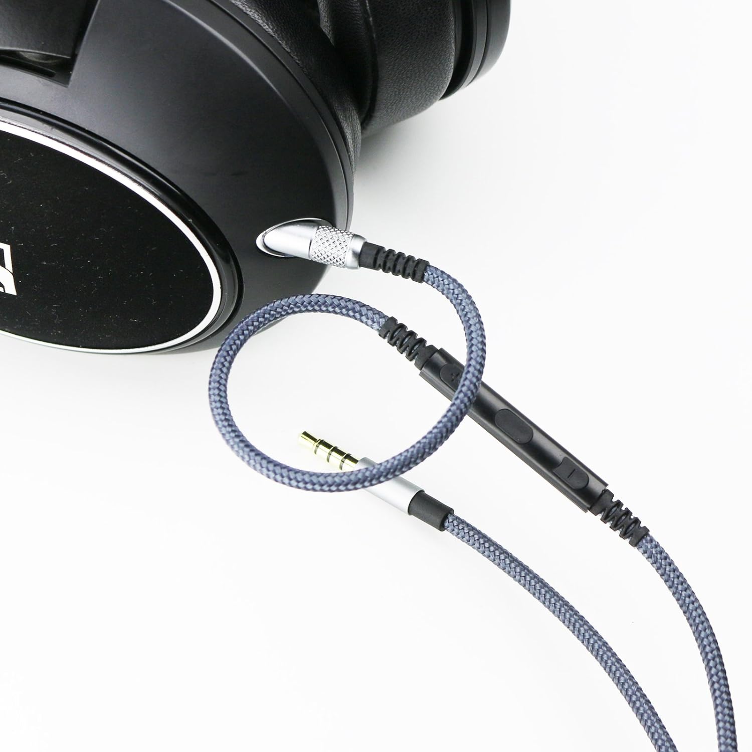 Fantasia Cable Compatible with Sennheiser HD598, HD598 SE, HD518, HD598Cs, HD599, HD569, HD579 Headphones, Remote Volume Mic for iPhone 4.3FT
