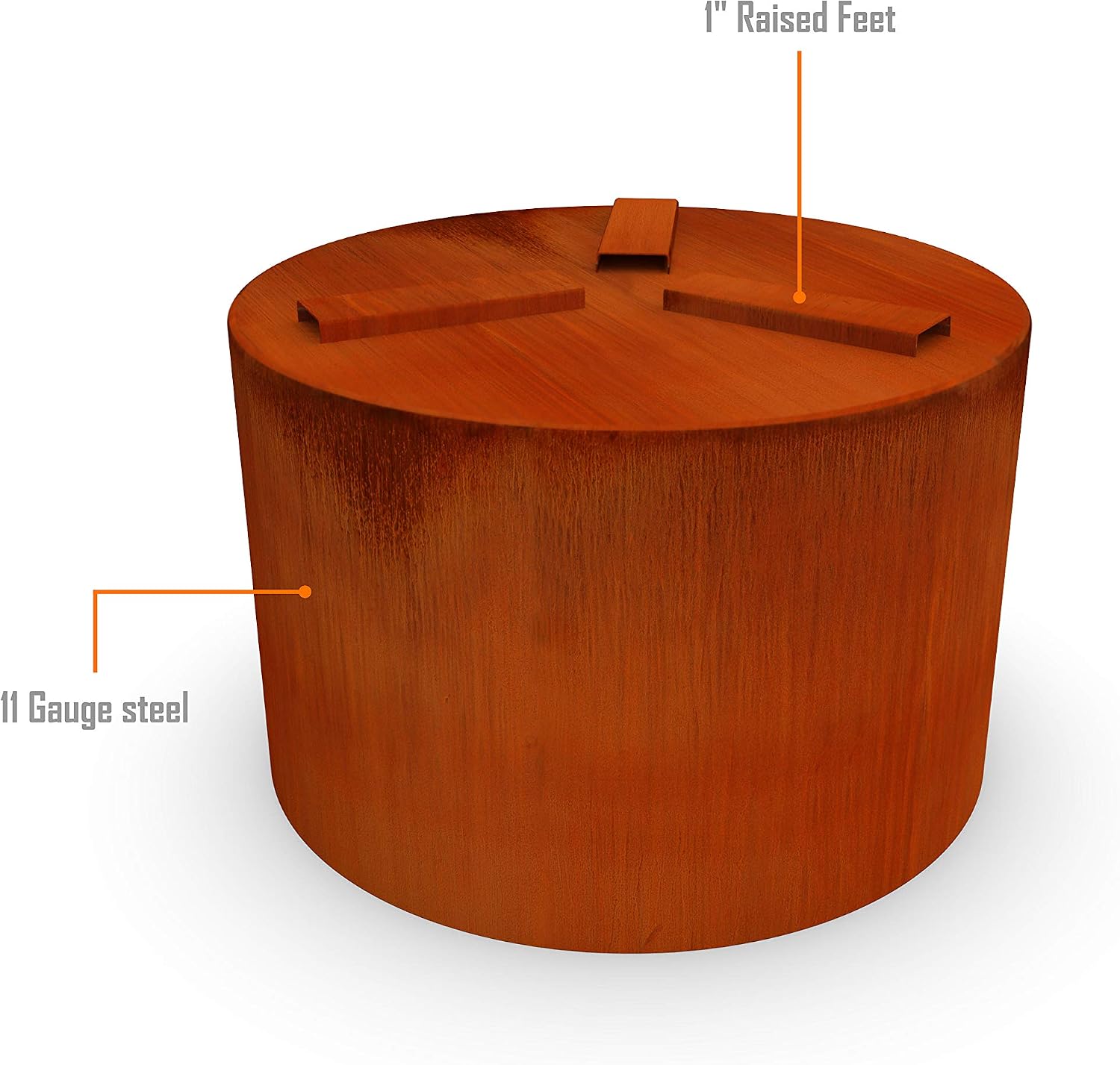 Plantercraft Large Round Planters for Outdoor Plants - 24 Inch Corten Steel Planter for Patio