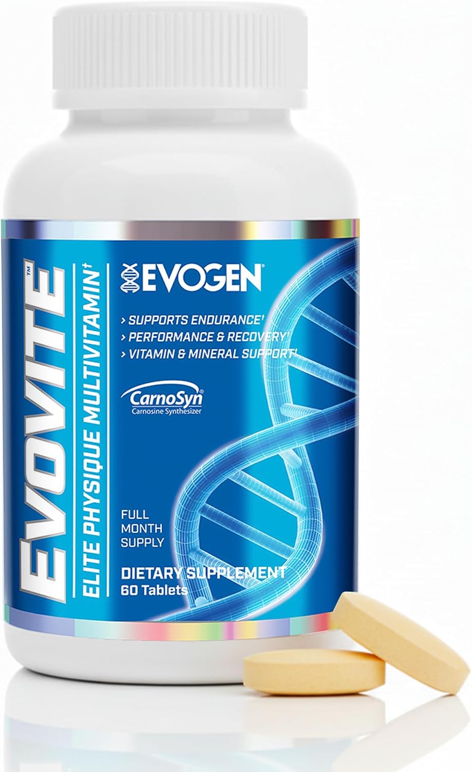 Evogen Evovite Multivitamin Tablets | 30 Servings | Albion chelated minerals with CarnoSyn beta-alanine, Longvida curcumin, boron