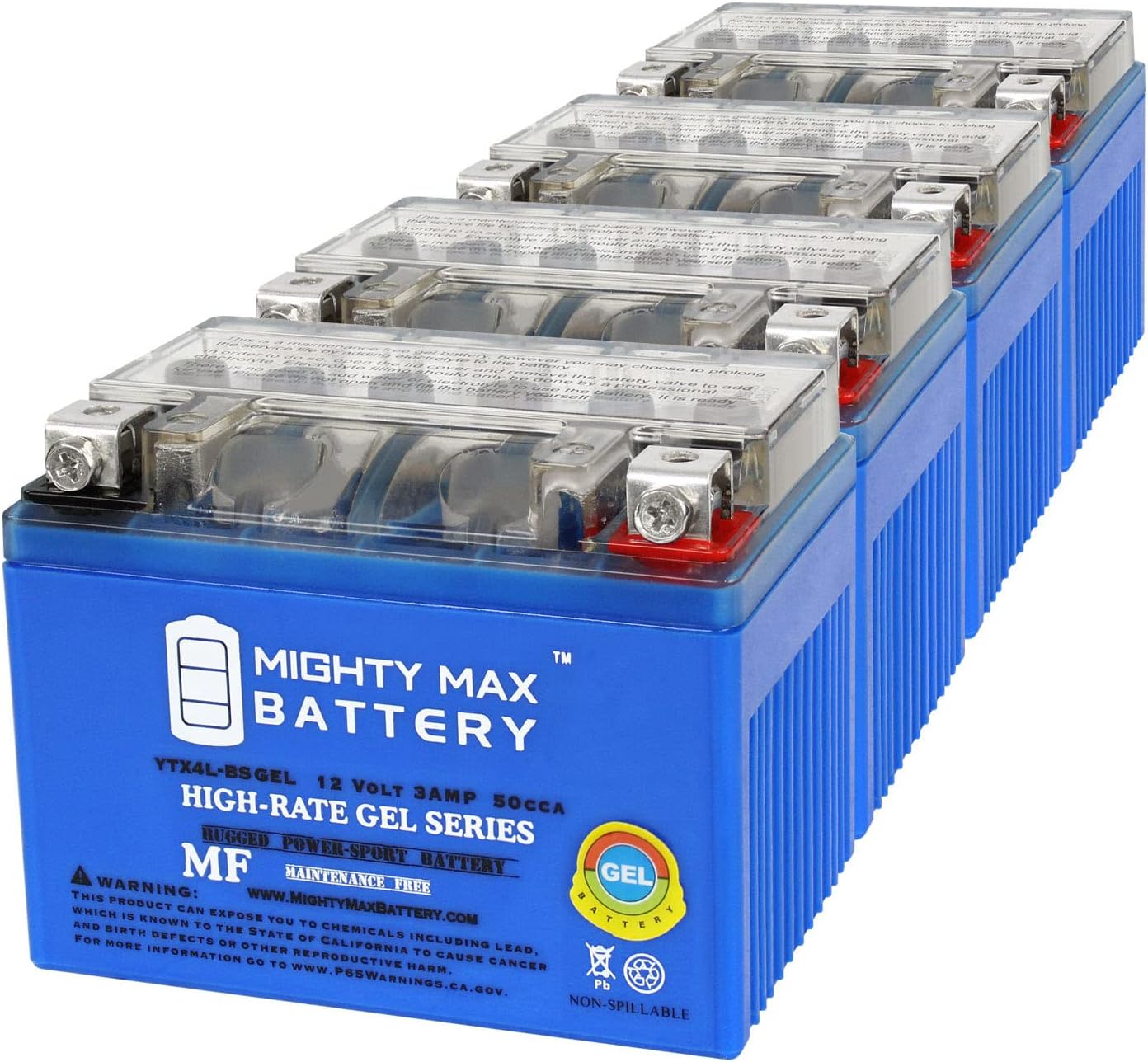 Mighty Max Battery YTX4L-BS Gel Battery for ATV Quad Dirt/Pit Bike 50/70/110/125 CC Brand Product