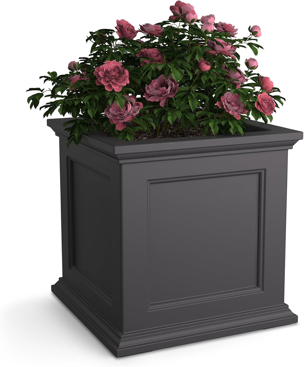 Mayne Fairfield 16in Self-Watering Square Planter, Black
