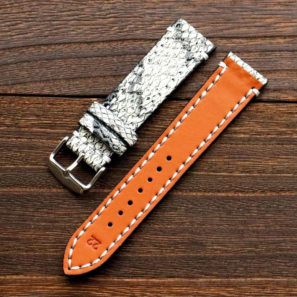 Moran Genuine Leather Watch Band 18mm 19mm 20mm 21mm 22mm 23mm 24mm Calf Grain Watch Strap for Men and Women 18mm Black-Silver Buckle