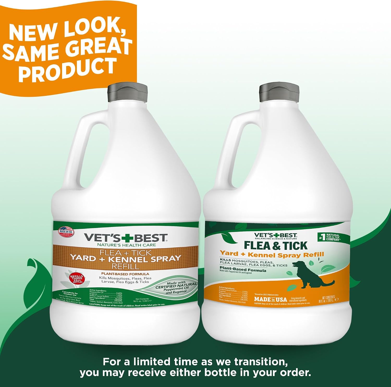 Vet's Best Flea & Tick, Mosquito, Yard & Kennel Spray for Dogs, 32 oz | Plant-Based Yard Treatment, Kills Fleas, Ticks & Mosquitoes, Ready-to-Use Hose Attachment, Safe for Plants, Made in USA