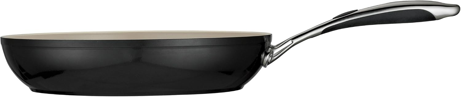 Tramontina Ceramica Deluxe 1.5-Quart Sauce Pan with Glass Lid | Ceramic Non Stick Small Saucepan, Oven-Safe, Metallic Black