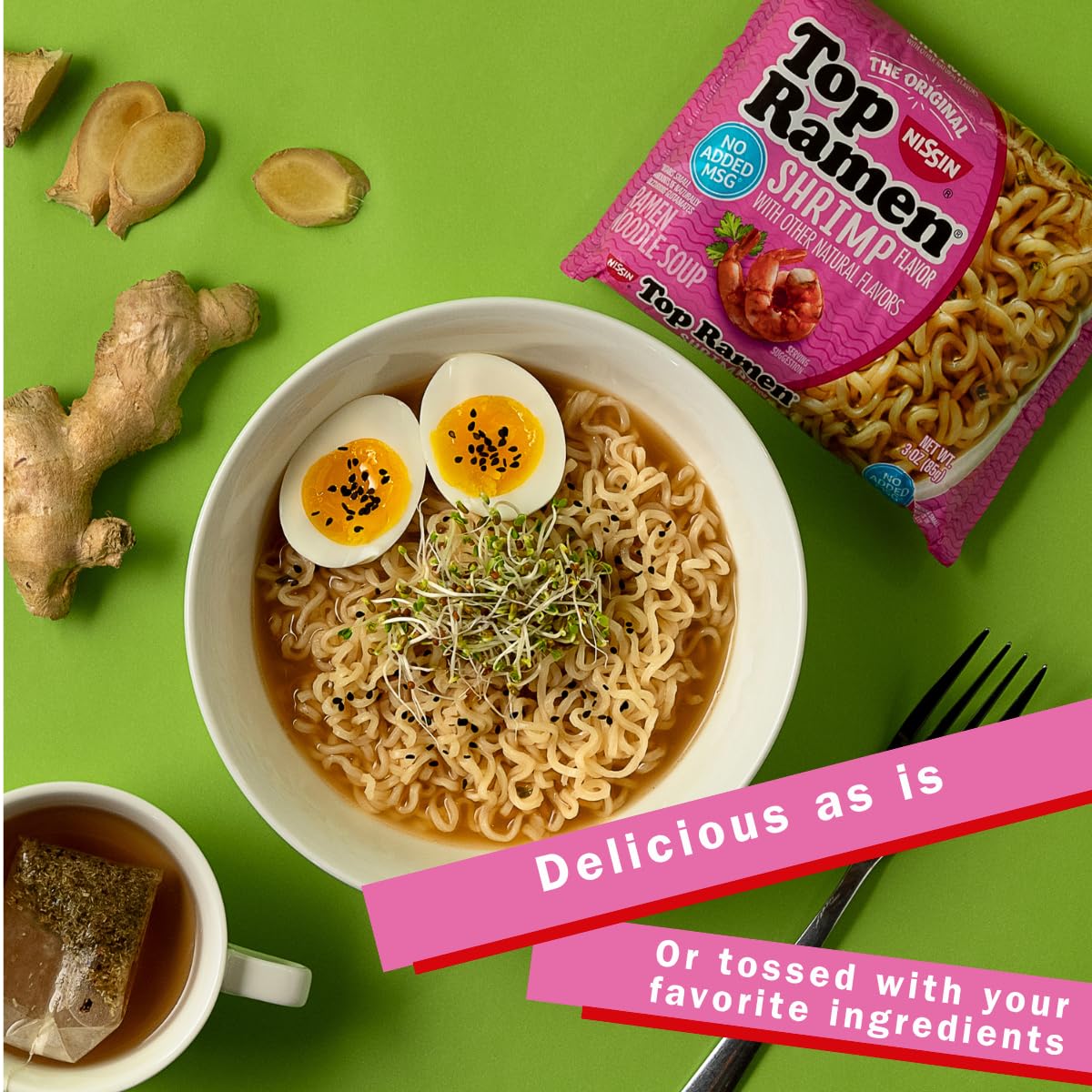 Nissin Top Ramen Noodle Soup, Chicken, 3 Ounce (Pack of 24) | Quick, convenient meal ready in minutes with just hot water.