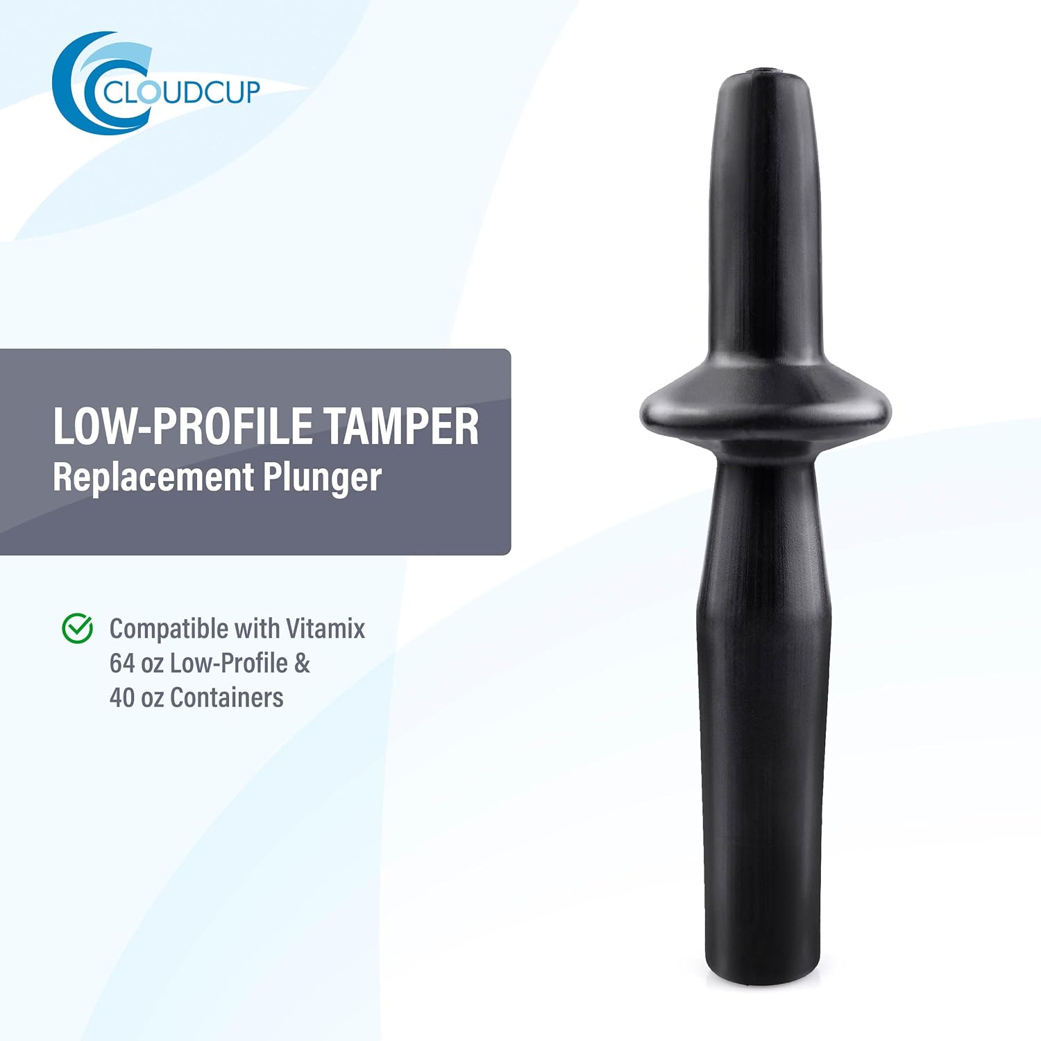 Low-Profile Tamper for Vitamix 64-ounce Low Profile and 40-ounce Containers