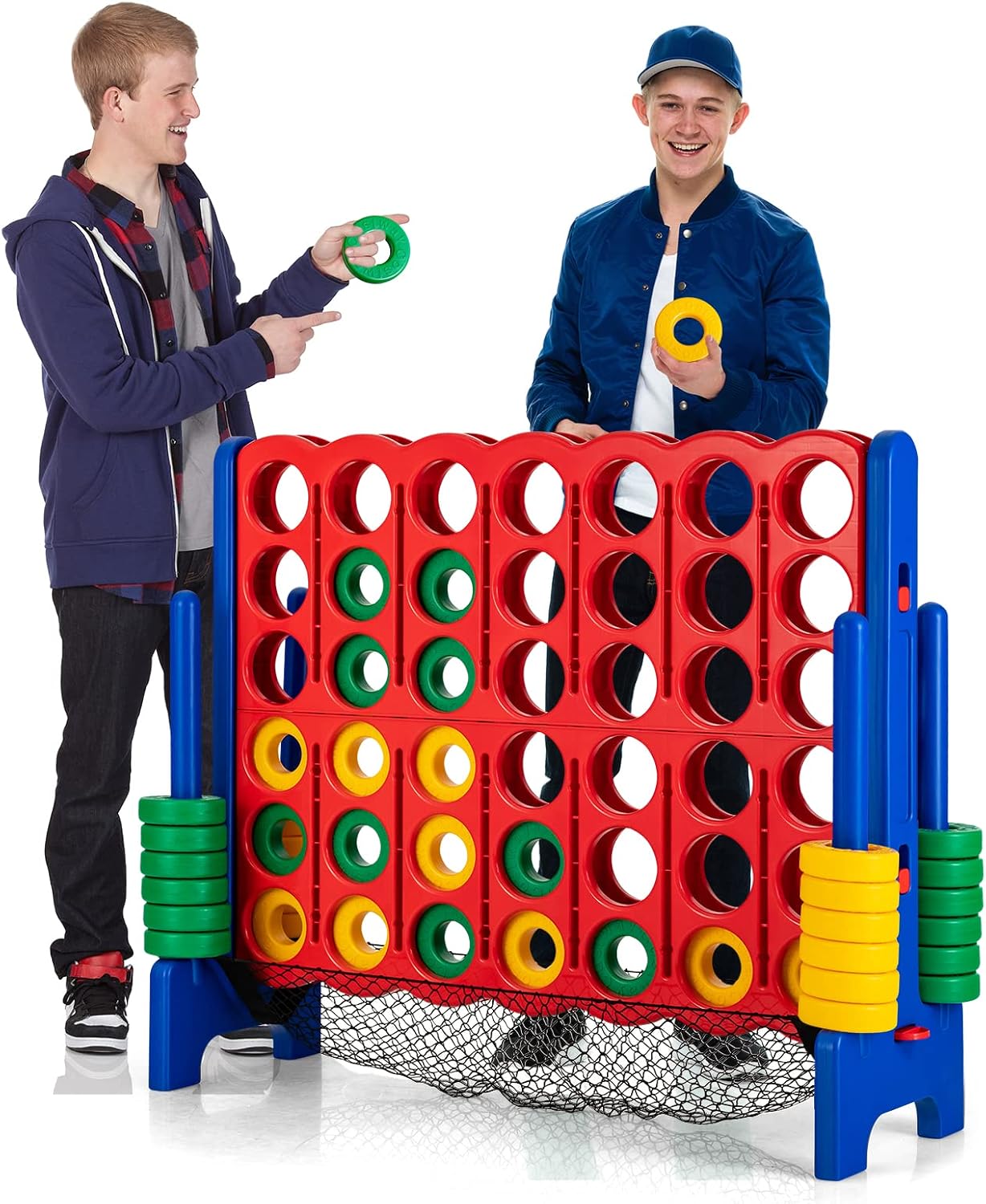 Costzon Giant 4-in-A-Row, Jumbo 4-to-Score Giant Game Set for Kids & Adults, Indoor Outdoor Yard Connect Game