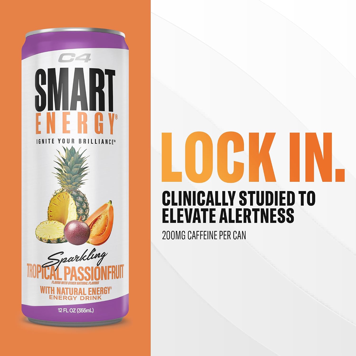 C4 Smart Energy Drink, 200mg Caffeine, 12 Fl Oz 12pk