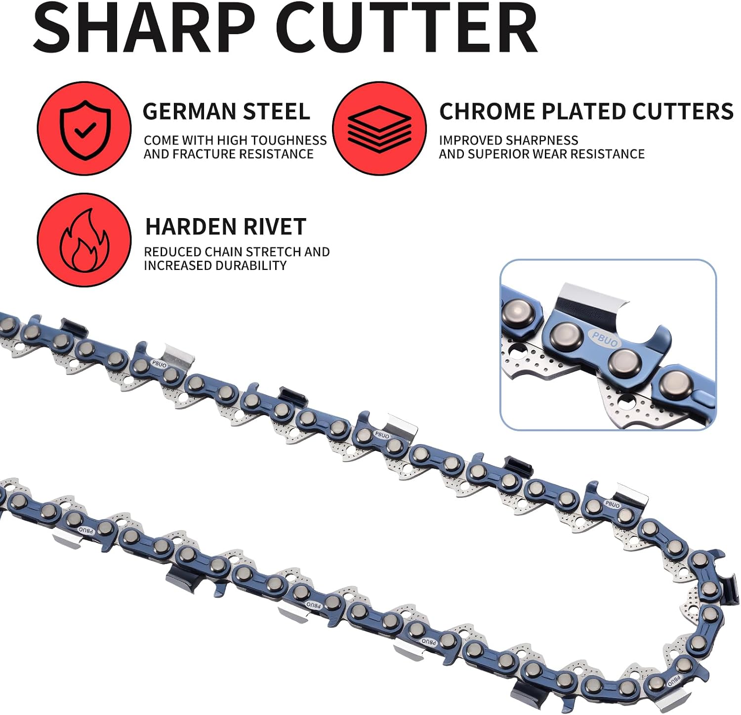 18 Inch Chainsaw Chain Replacement .325" Pitch .063" Gauge 68 Drive Links, Fits Stihl (PRE 2023 .063" Gauge) 025, MS250, MS251, 3005 008 4717-36390050068, Full Chisel, 3 Pack | P-Series