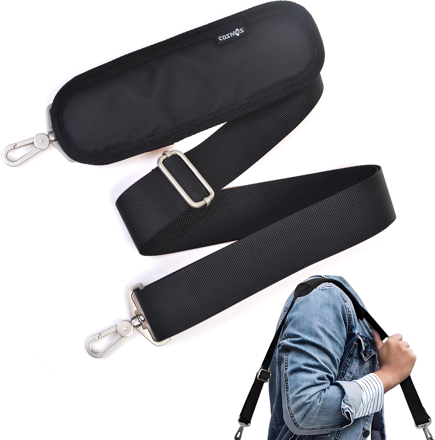 Cosmos Bag Strap Replacement Shoulder Strap - Crossbody Universal Shoulder Strap for Travel Bag Duffel Bag Briefcase Luggage Laptop Bag Messenger Bag