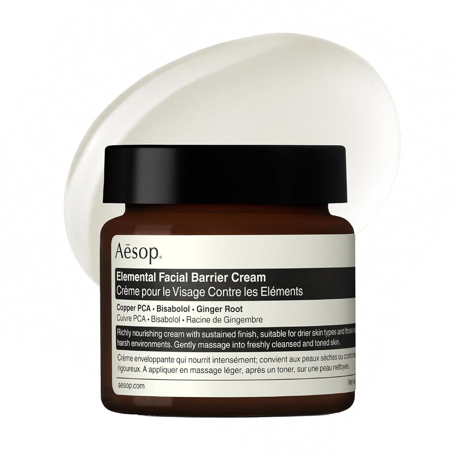 Aesop Element Facial Barrier Cream | Nourishing, Emollient Rich Cream for Dry & Dehydrated Skin | Provides Soothing Barrier Protection | 2oz / 60mL