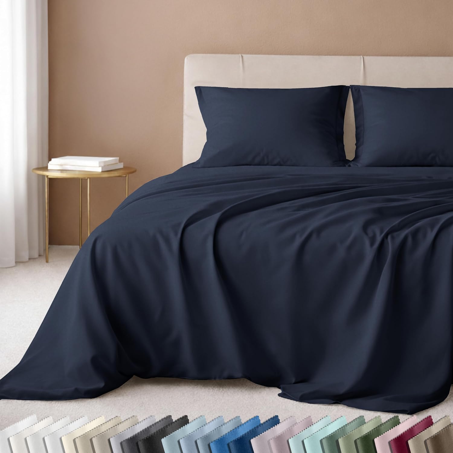 California Design Den Luxury 600 Thread Count Full Size Sheet Sets, Seafoam | 100% Cotton Sateen Backed by Good Housekeeping Seal, Soft & Smooth, 16" Deep Pocket, All-Around Elastic, Durable, Easy Care