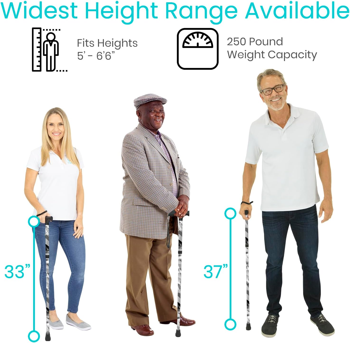 Vive Folding Cane - Foldable Walking Cane for Men, Women - Fold-up, Collapsible, Lightweight, Adjustable, Portable Hand Walking Stick - Balancing Mobility Aid - Sleek, Comfortable | Lightweight, Adjustable, Portable Hand Stick Balancing Mobility Aid Slee…