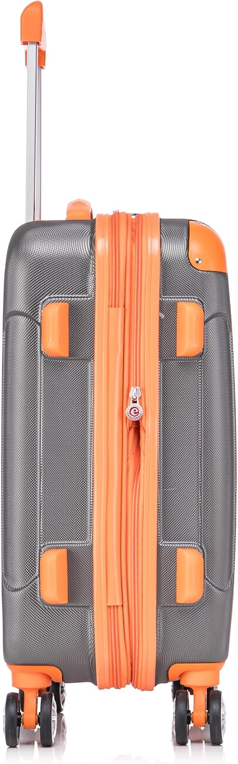 Rockland London Hardside Spinner Wheel Luggage, White, 3-Piece Set (20/24/28)