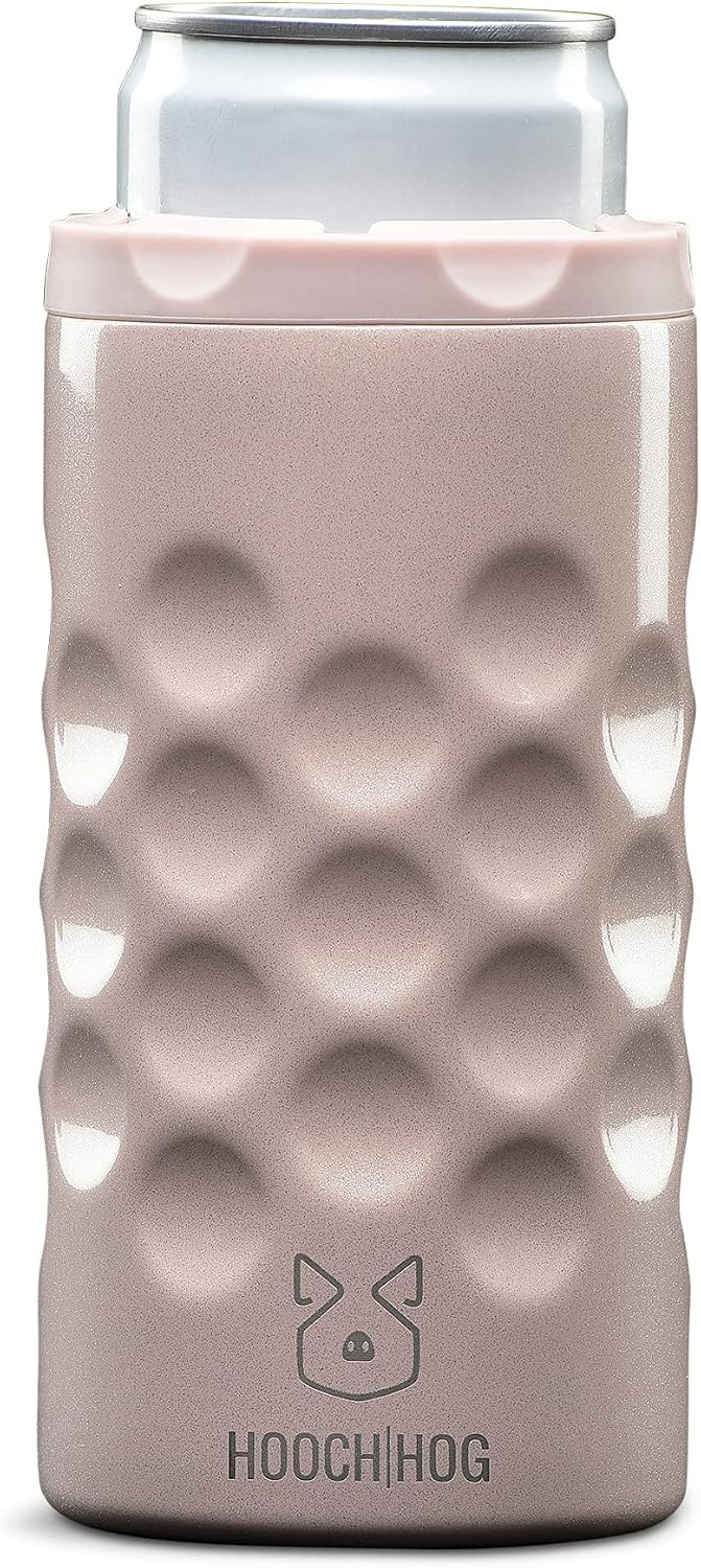 Hooch|Hog Slim Can Cooler Stainless Steel for 12 oz. Skinny Cans | 3x Insulated Beer Can Holder for Michelob Ultra, White Claw