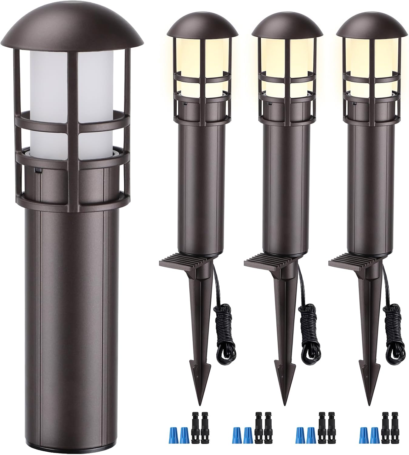 LEONLITE 8-Pack Low Voltage Landscape Pathway Lights, 3W, CRI90, 3000K