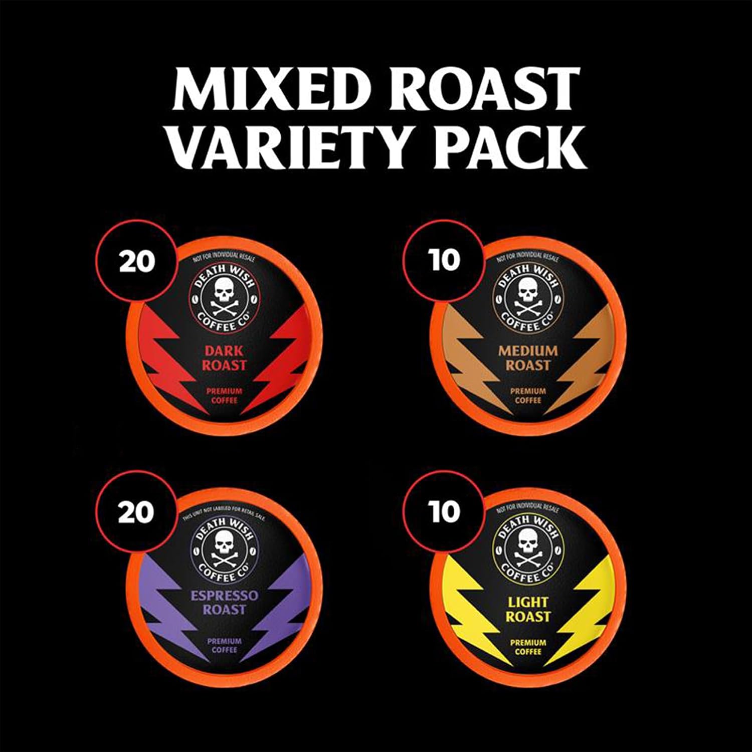Death Wish Coffee Dark Roast Single Serve Coffee Pods, Organic, 50 Count | Fair Trade Arabica & Robusta, Baker's Chocolate & Cherry Notes, Low Acidity, Heavy Smooth Body, Bold & Intense