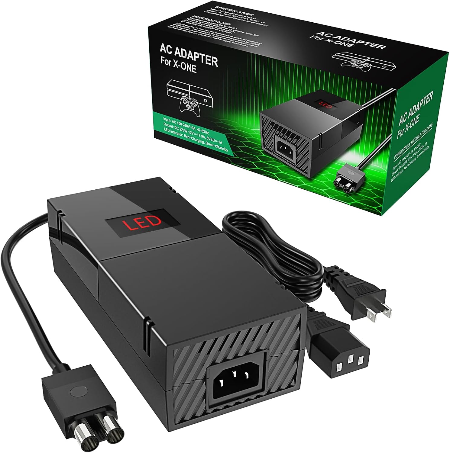 Power Supply for Xbox One, Lyyes Xbox one Power Brick Fast Charger 100-240V Updated Version