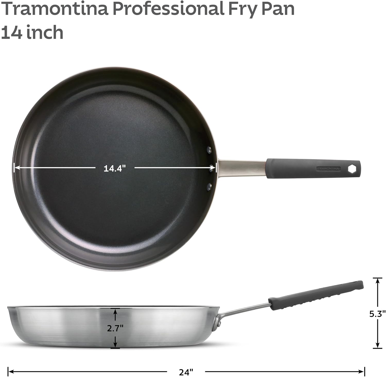Tramontina Professional 8-Inch Non Stick Small Frying Pan | Heavy-Gauge Aluminum Skillet with Reinforced Nonstick Coating, Red Handle, Dishwasher and Oven Safe, Made in Brazil