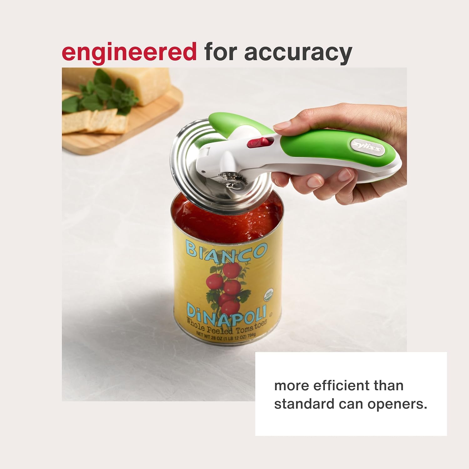 Zyliss Lock N' Lift Can Opener with Lid Lifter Magnet - Manual Opener with Locking Mechanism - Easy-to-Turn - Magnetic Can Opener - White/Gray