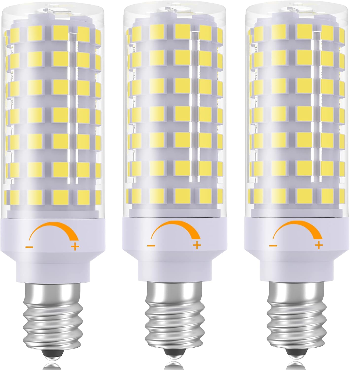 E12 LED Bulb Dimmable 7W Equivalent to 60W Halogen Bulb, Warm White 3000K T6 C7 E12 Candelabra Bulb 60 Watt for Ceiling Fan, Chandelier Lighting, AC120V Kx-2000 Bulbrite Replacement (6 Pack)