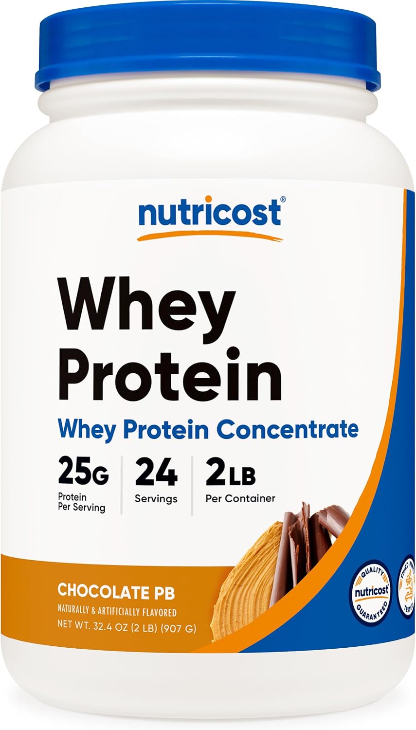 Nutricost Whey Protein Concentrate Powder (Unflavored) 2LBS, Gluten Free | GMO-Free