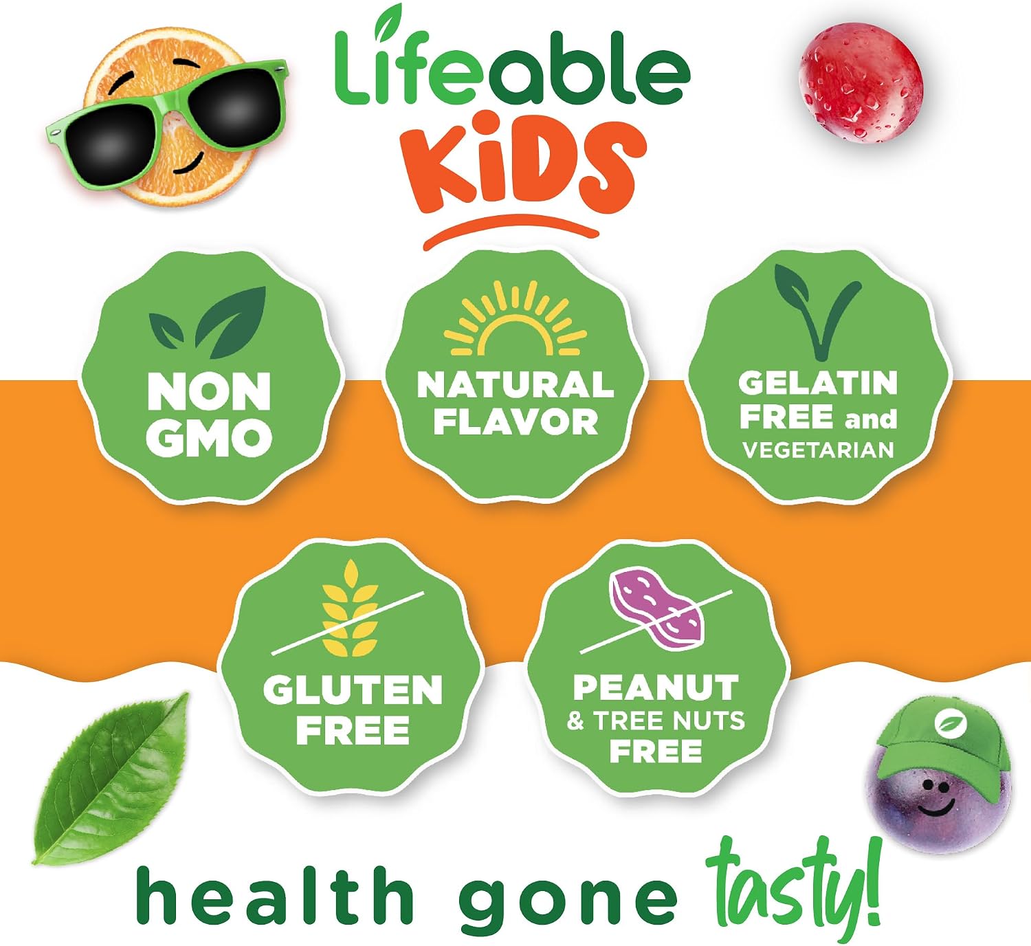 Lifeable Kids Multivitamin Gummies | Great Tasting Multivitamin for Kids | with Vitamins A, C, D, E, B6, B12, Zinc, Biotin, Folic Acid, Iodine