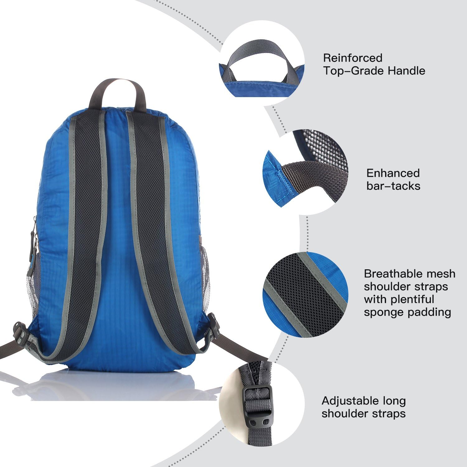 Packable Handy Lightweight Travel Hiking Backpack Daypack-Orange