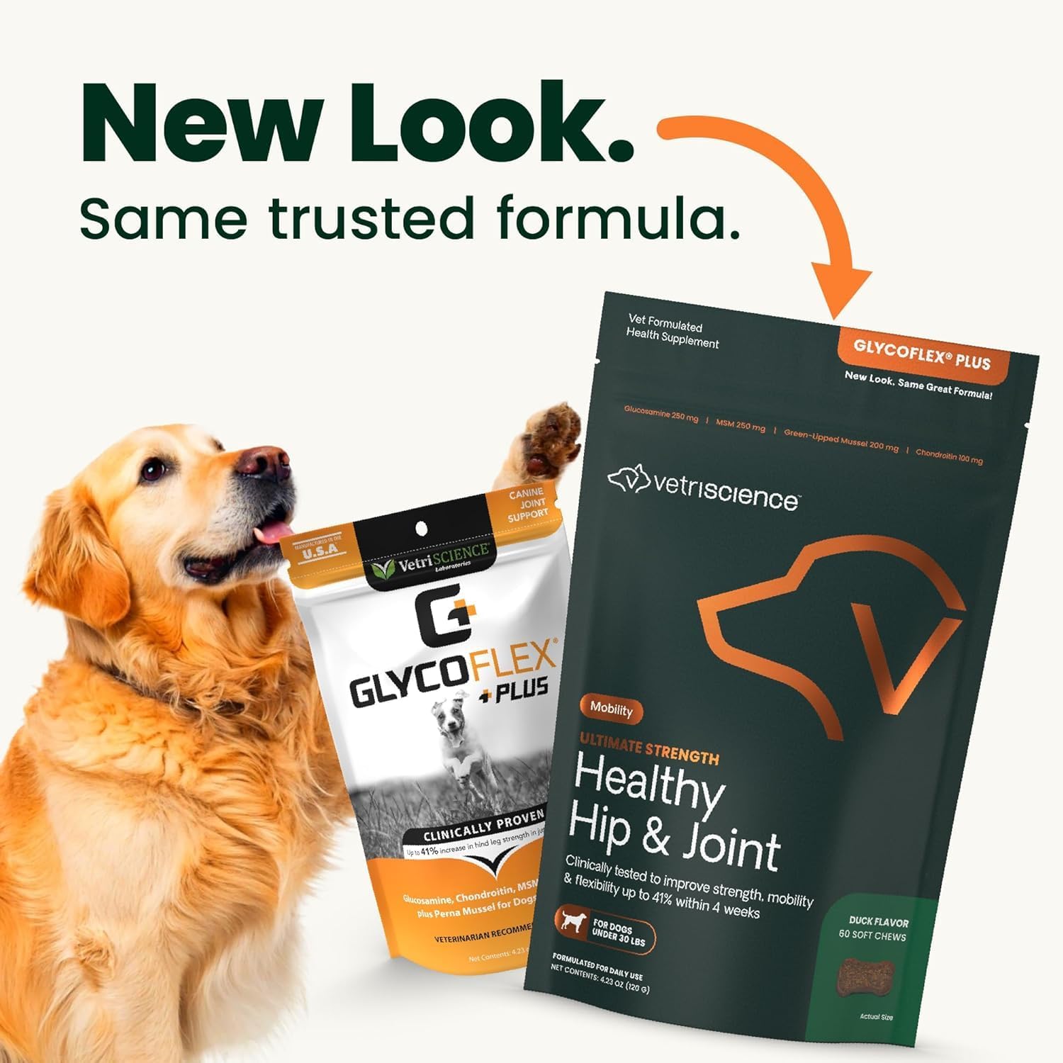 VetriScience Ultimate Strength Healthy Hip & Joint Chews, GlycoFlex Glucosamine