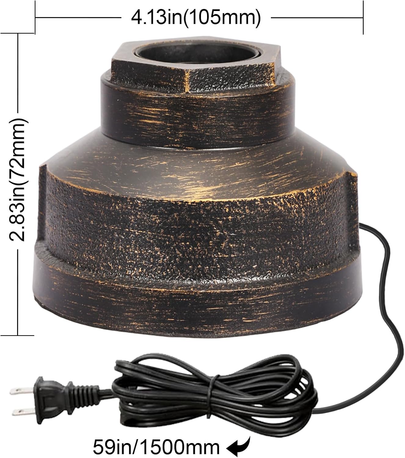 Small Touch Control Table Lamp Base, Industrial Touch Light Vintage Edison Bulb Base, Dimmable Bedside Nightstand Accent Light for Living Room Bedroom