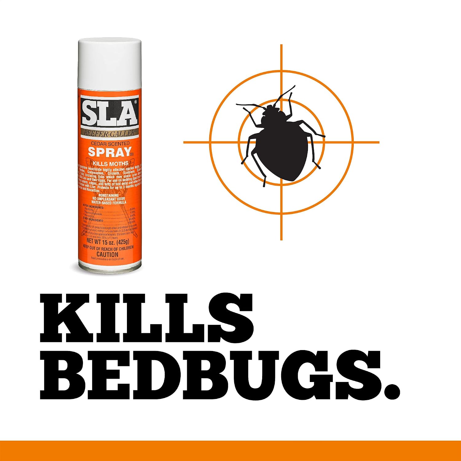 Reefer Galler SLA Cedar Scented Spray - 15 oz - Pack of 3 | Kills on Contact: Moths, Bedbugs, Ants, Lice, Beetles, Cockroaches, Crickets, Scorpions