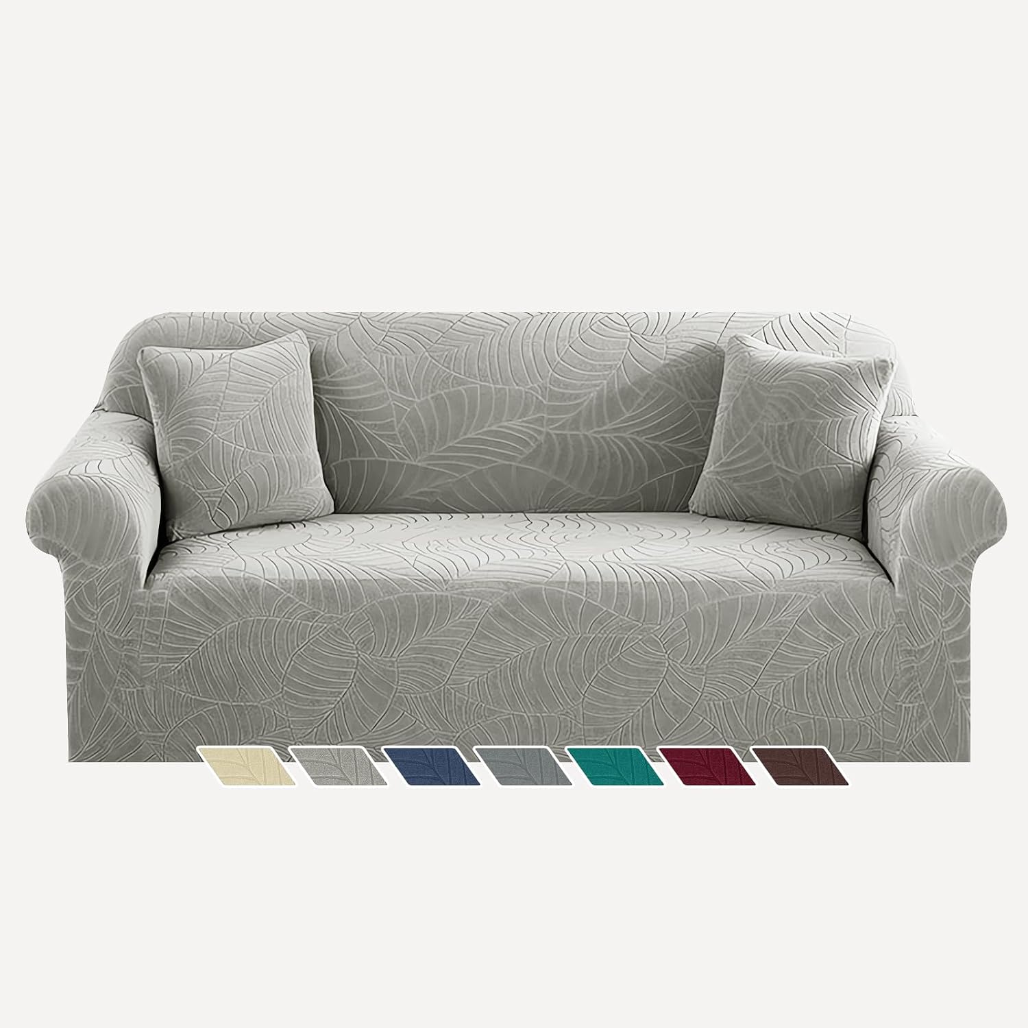 YEMYHOM Couch Cover Latest Jacquard Design High Stretch Sofa Covers for 2 Cushion Couch
