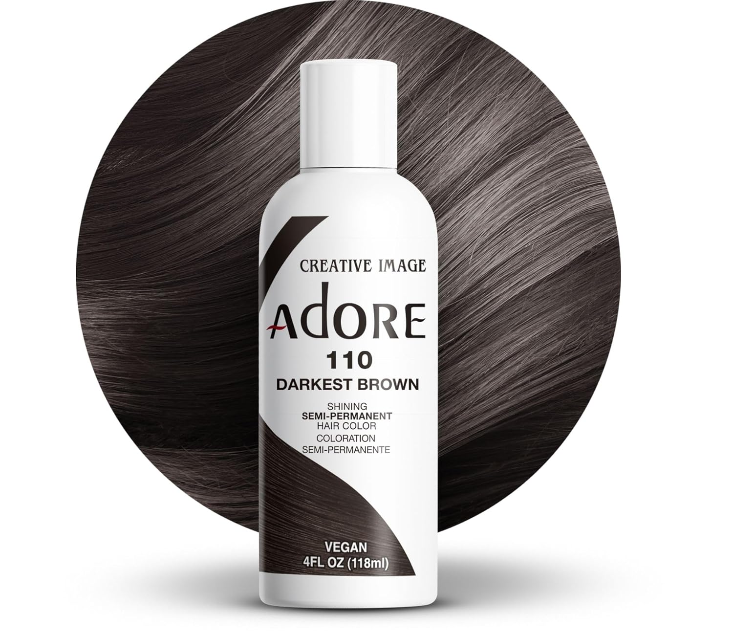 Adore Semi Permanent Hair Color, 107 Mocha, 4 Fl Oz | Vegan & Cruelty-Free Brown Hair Dye | No Ammonia, No Peroxide, No Alcohol