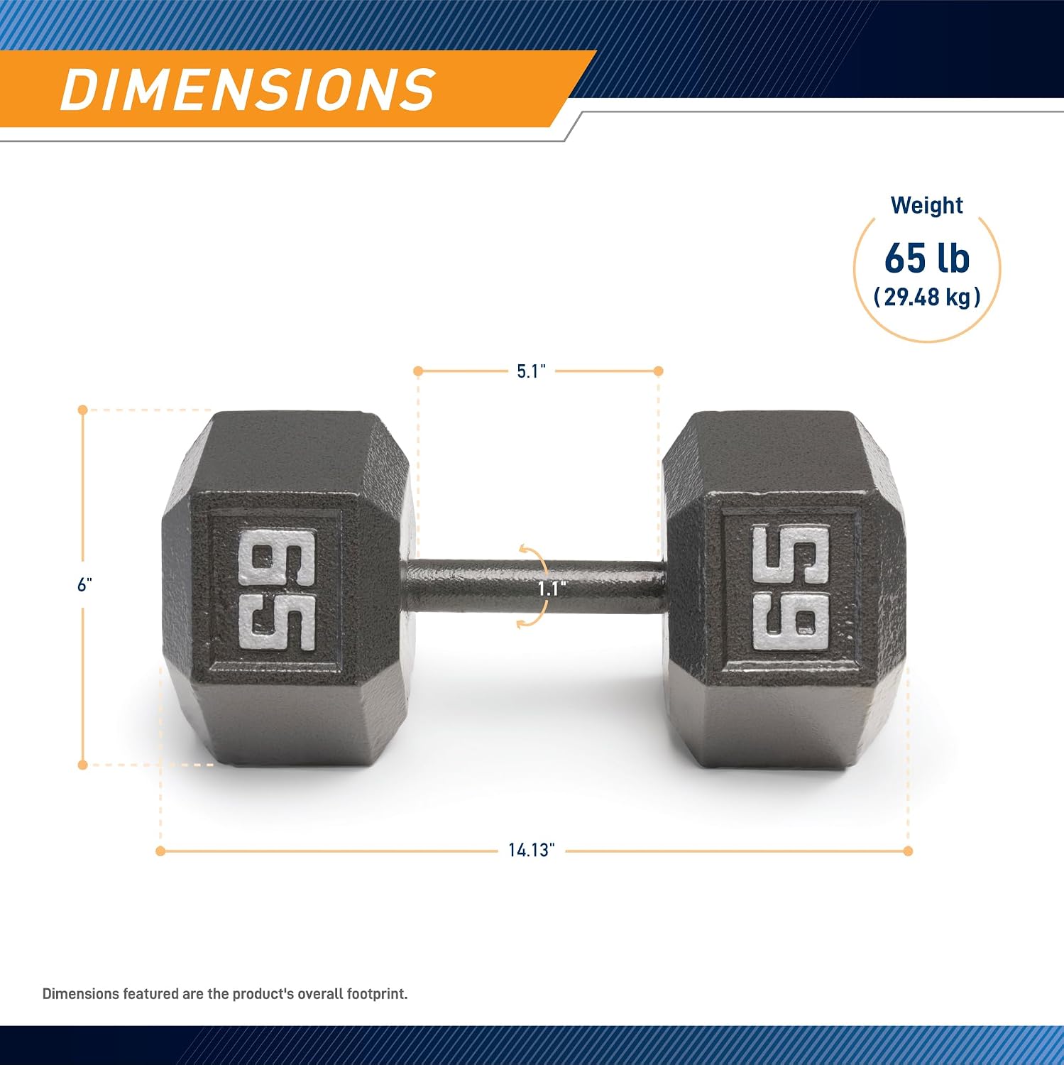 Marcy Cast Iron Hex Dumbbells Collection - Available size from 3-lb to 100-lb, SOLD INDIVIDUALLY