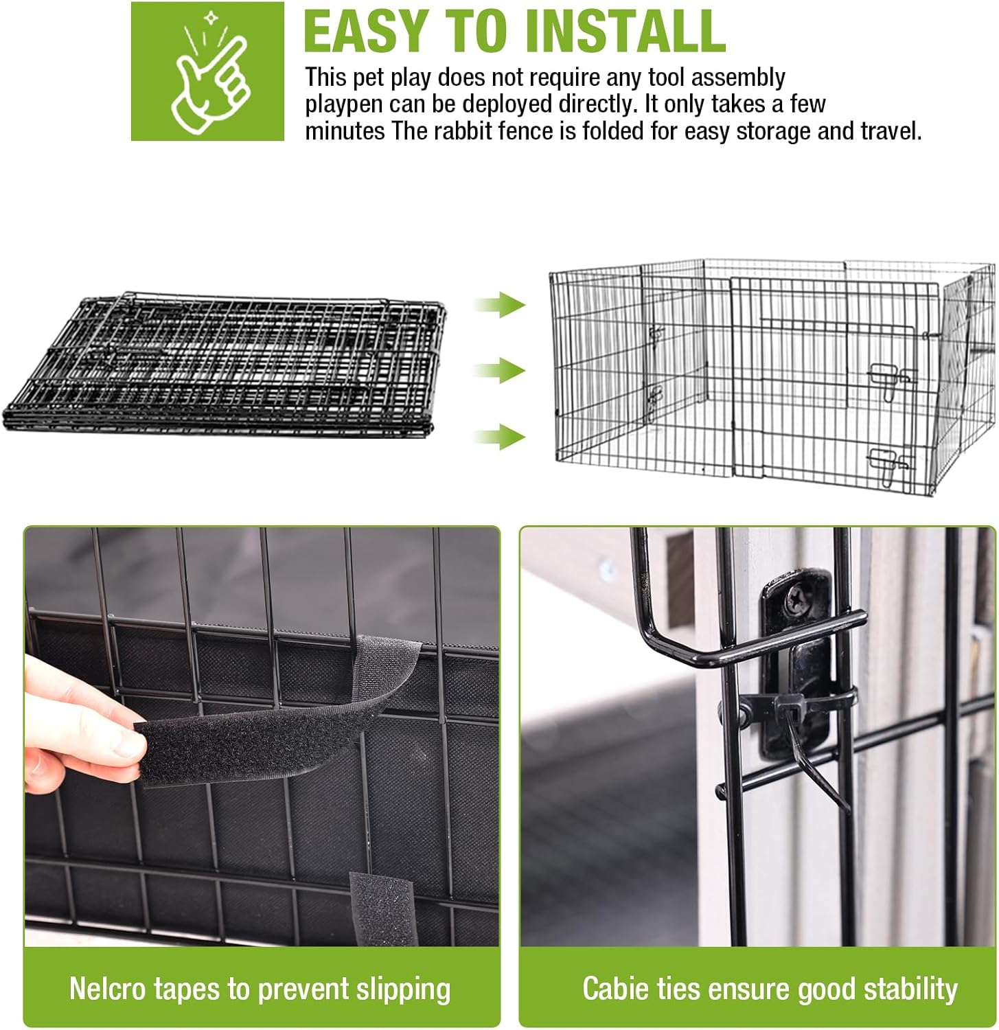 GUTINNEEN Rabbit Hutch Indoor Outdoor Bunny House Guinea Pig Cage on Wheel with Plastic Tray