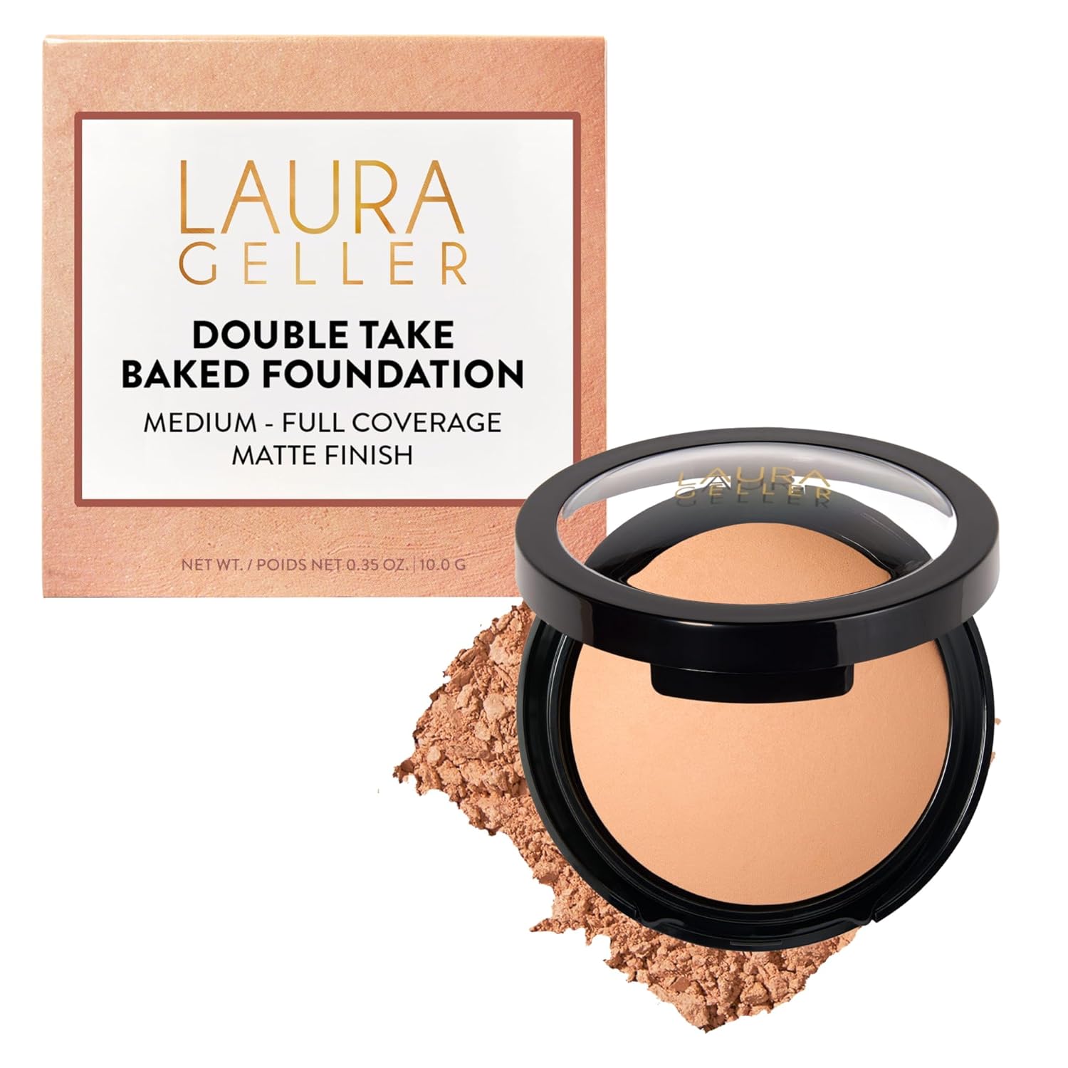 LAURA GELLER Baked Double Take Powder Foundation, Matte Finish – Fair