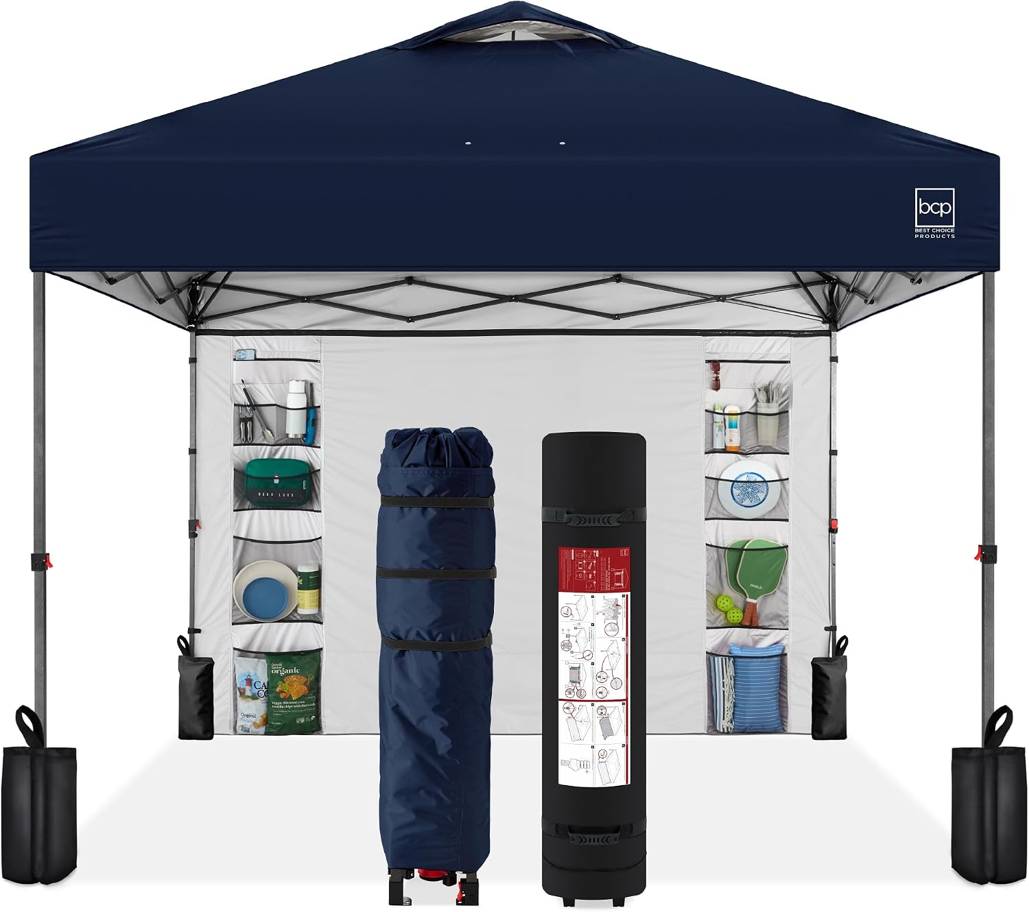 Best Choice Products 10x10ft Pop Up Canopy Tent, Outdoor Shade, 1 Person 1 Minute Set Up, Carry Case, 4 Weight Bags - White