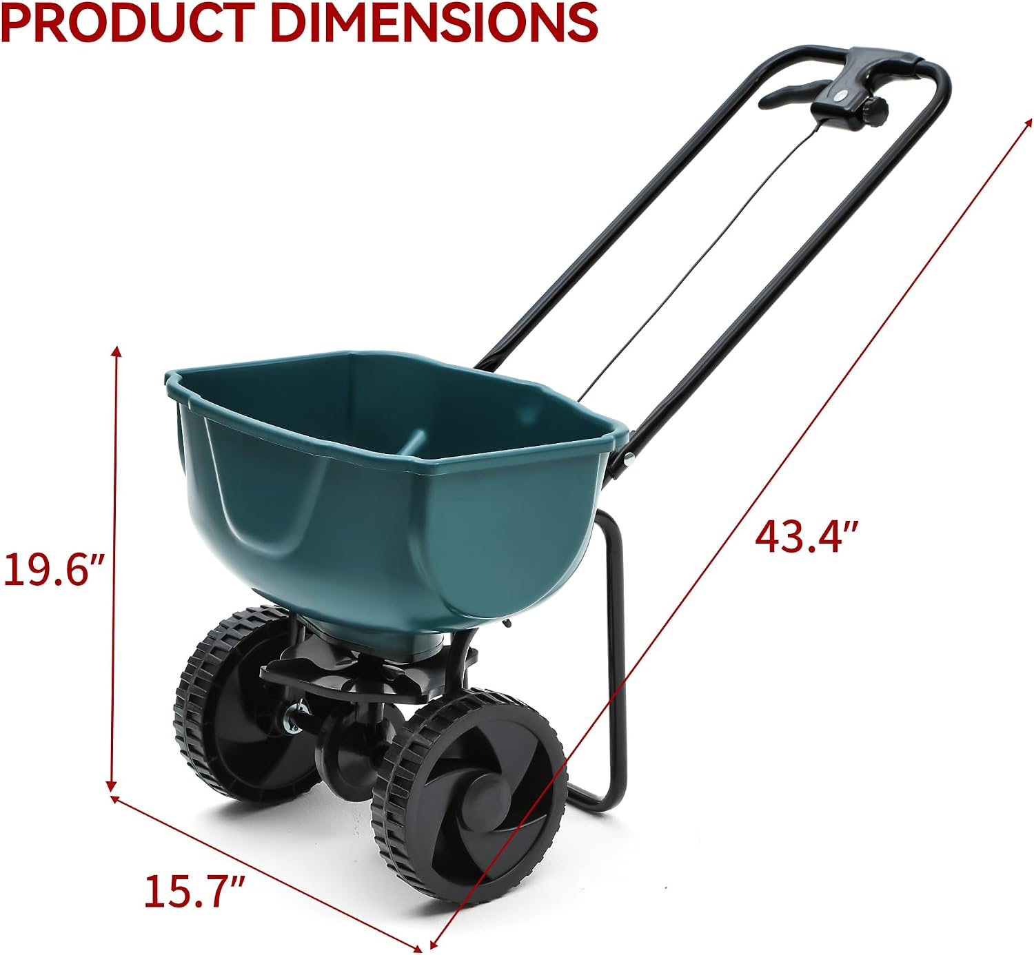YITAMOTOR 60 lb Walk Behind Lawn Garden Spreader for Seeds Fertilizer | Push Broadcast Spreader for Garden Grass with Easy to Use Flow Control