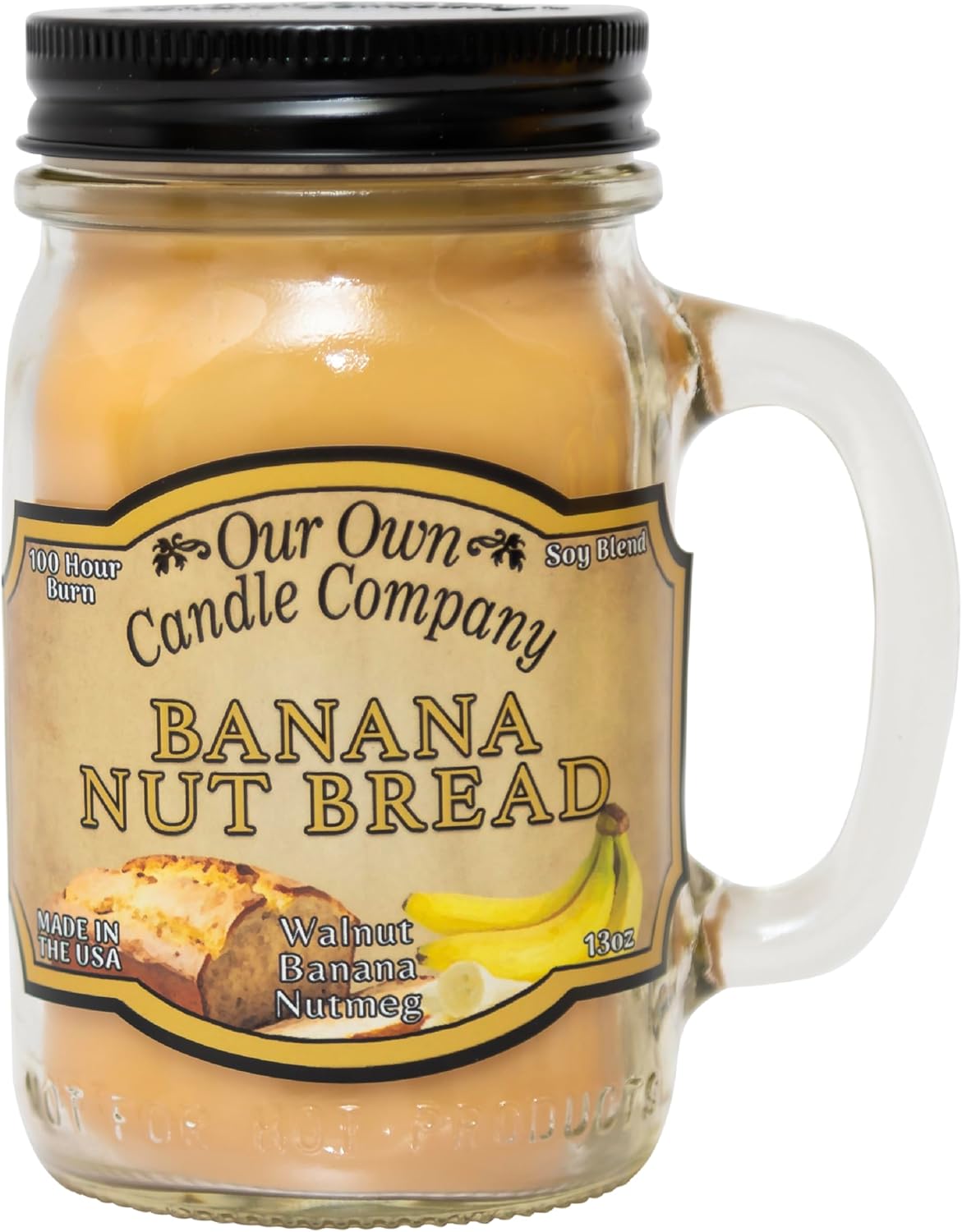 Balsam Pine Scented Mason Jar Candle, Our Own Candle Company, 13 oz | Clean, fresh Balsam-pine-tree scent; soy blend wax; lead-free wick with patented straightener; long lasting