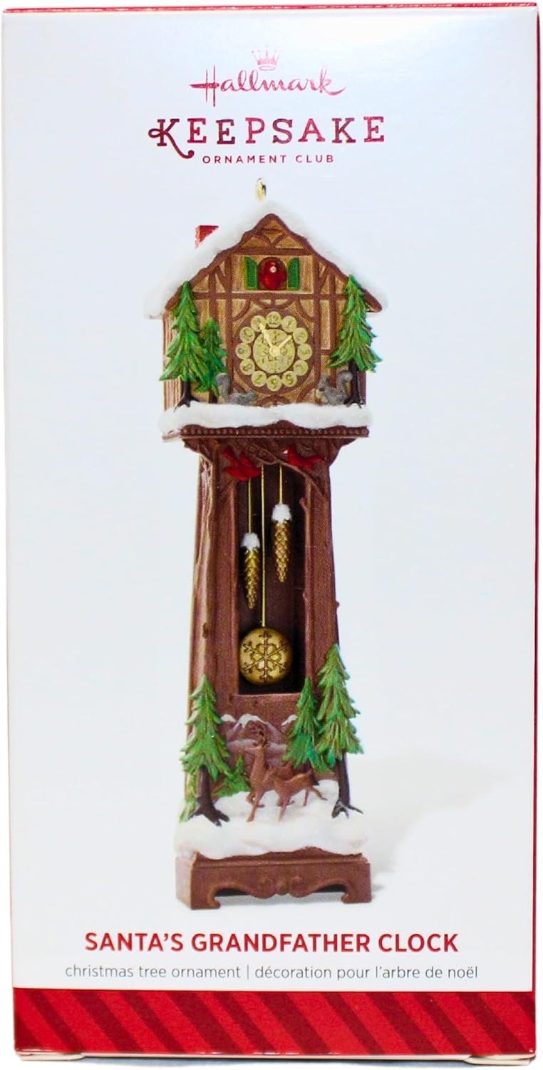 Hallmark QXC5077 Santa's Grandfather Clock 2014 Keepsake Club Ornament