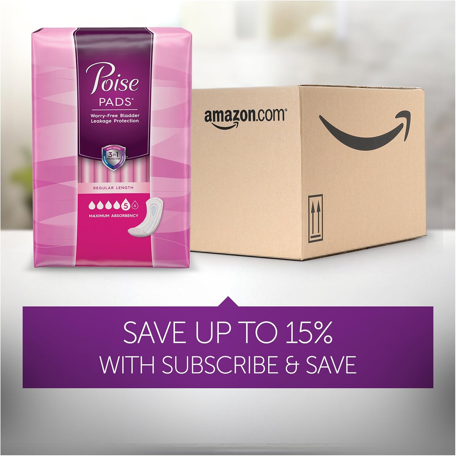 Poise Incontinence Pads, Maximum Absorbency, Long, 64 Count (Pack of 1)