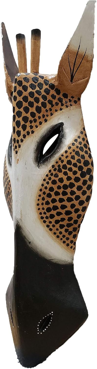 Stoneage Arts Giraffe Zebra Face Mask Wall Hanging Décor Hand Painted Patterns African Safari Decorative Accent A Contemporary Variation An Awesome