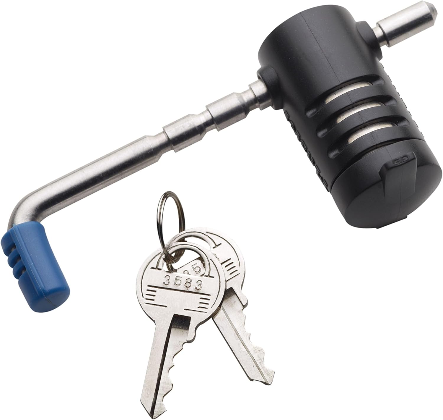 Master Lock Adjustable Coupler Lock Stainless Steel Trailer Hitch 2847DAT | Keyed trailer hitch helps secure RVs, trailers & towing gear