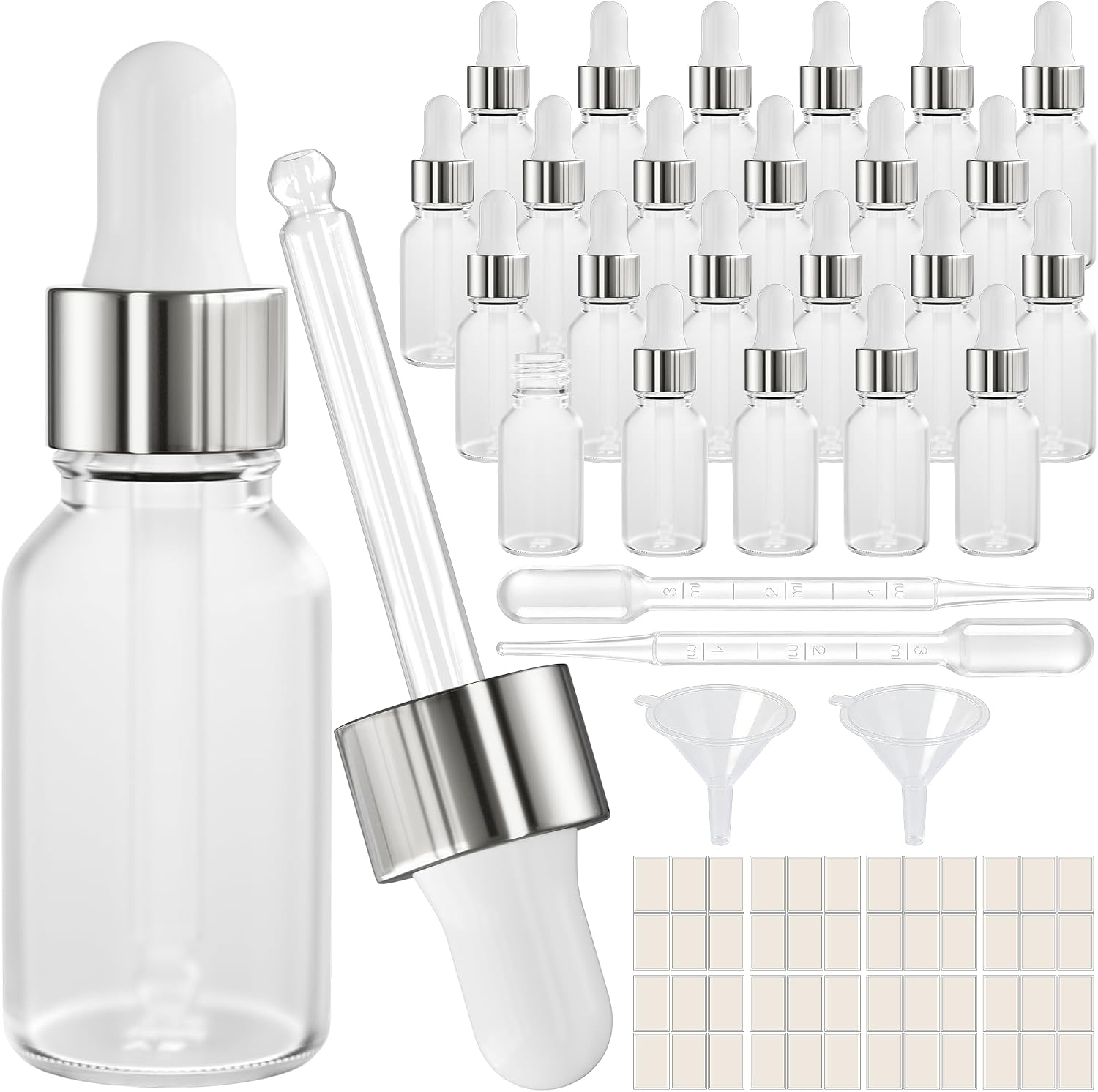 PrettyCare Glass Eye Dropper Bottles 99 Pack