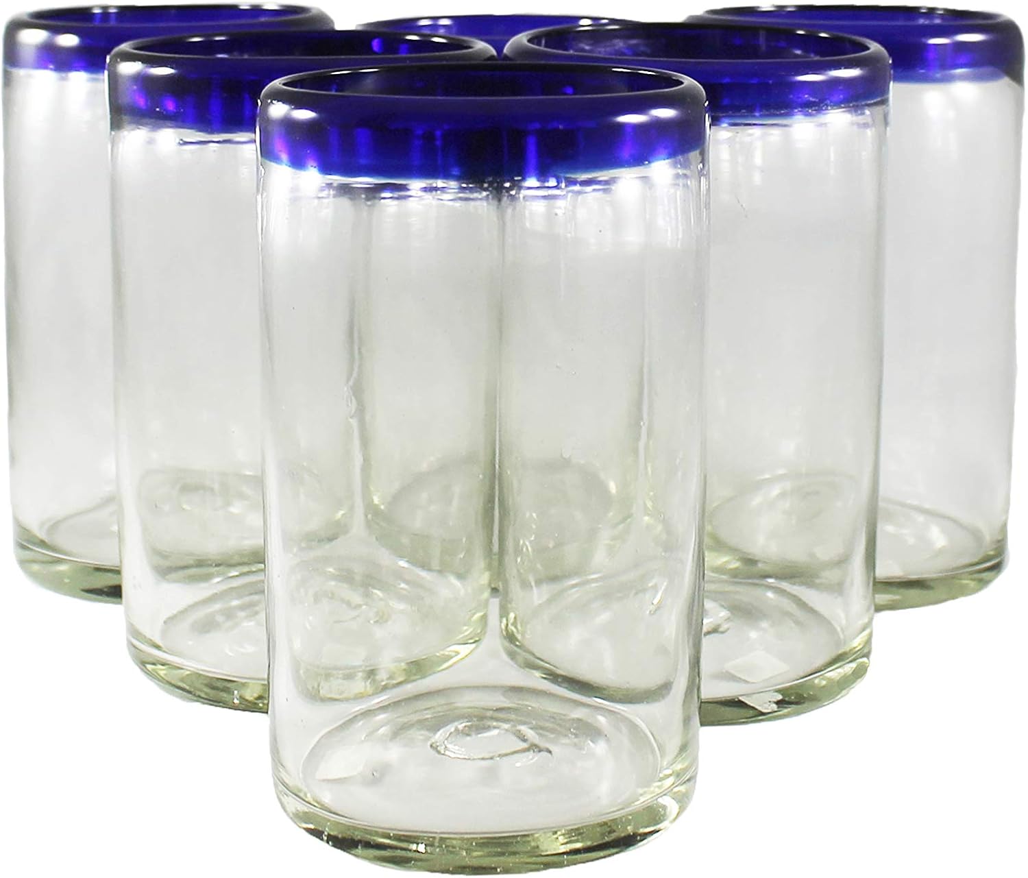 Fiesta Brands Mexican Blue Rimmed Drinking Glasses