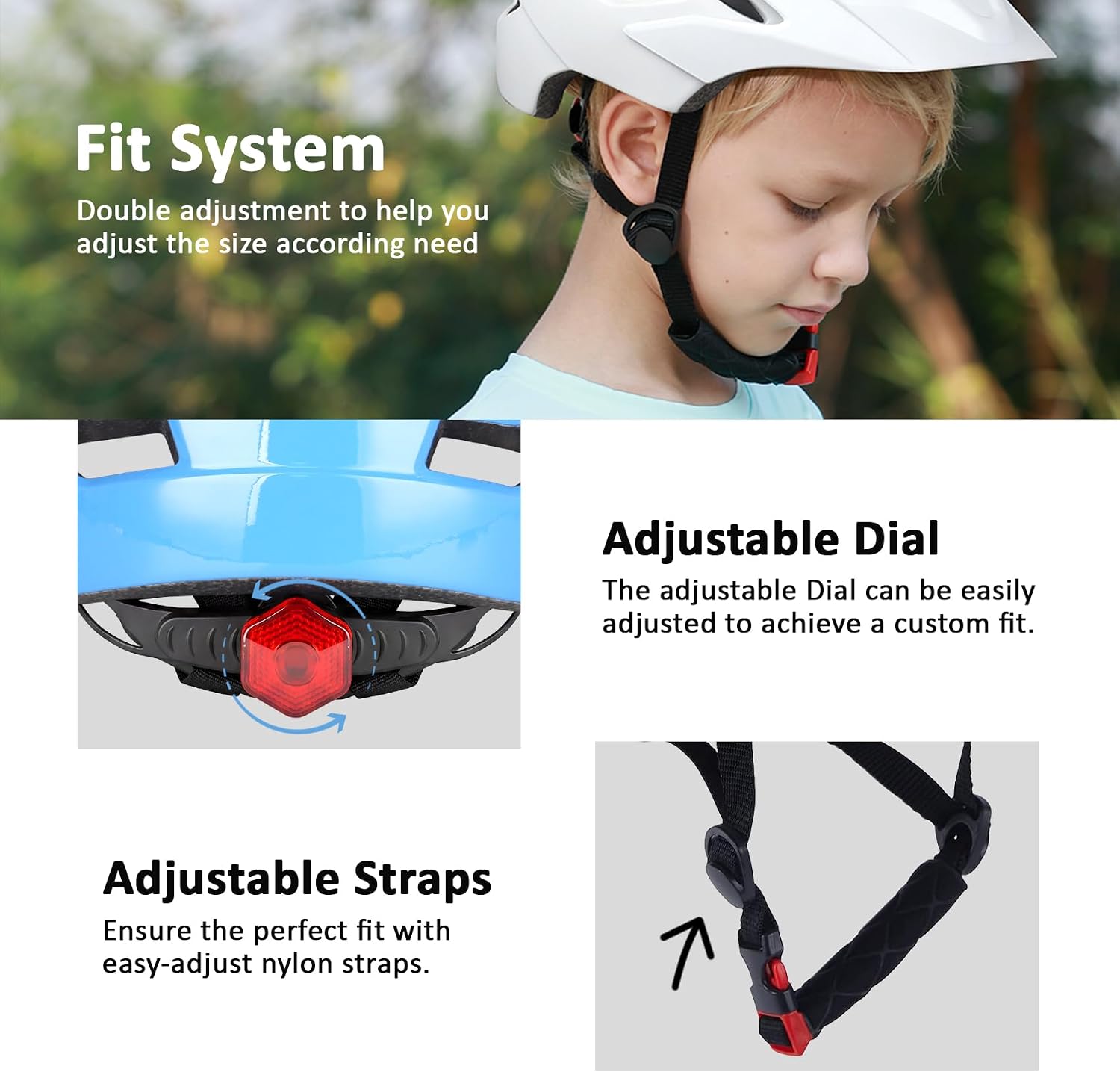 Kids Bike Helmet, Toddler Youth Helmet for Boys Girls, Ages 3-5, 5-8, 8-14
