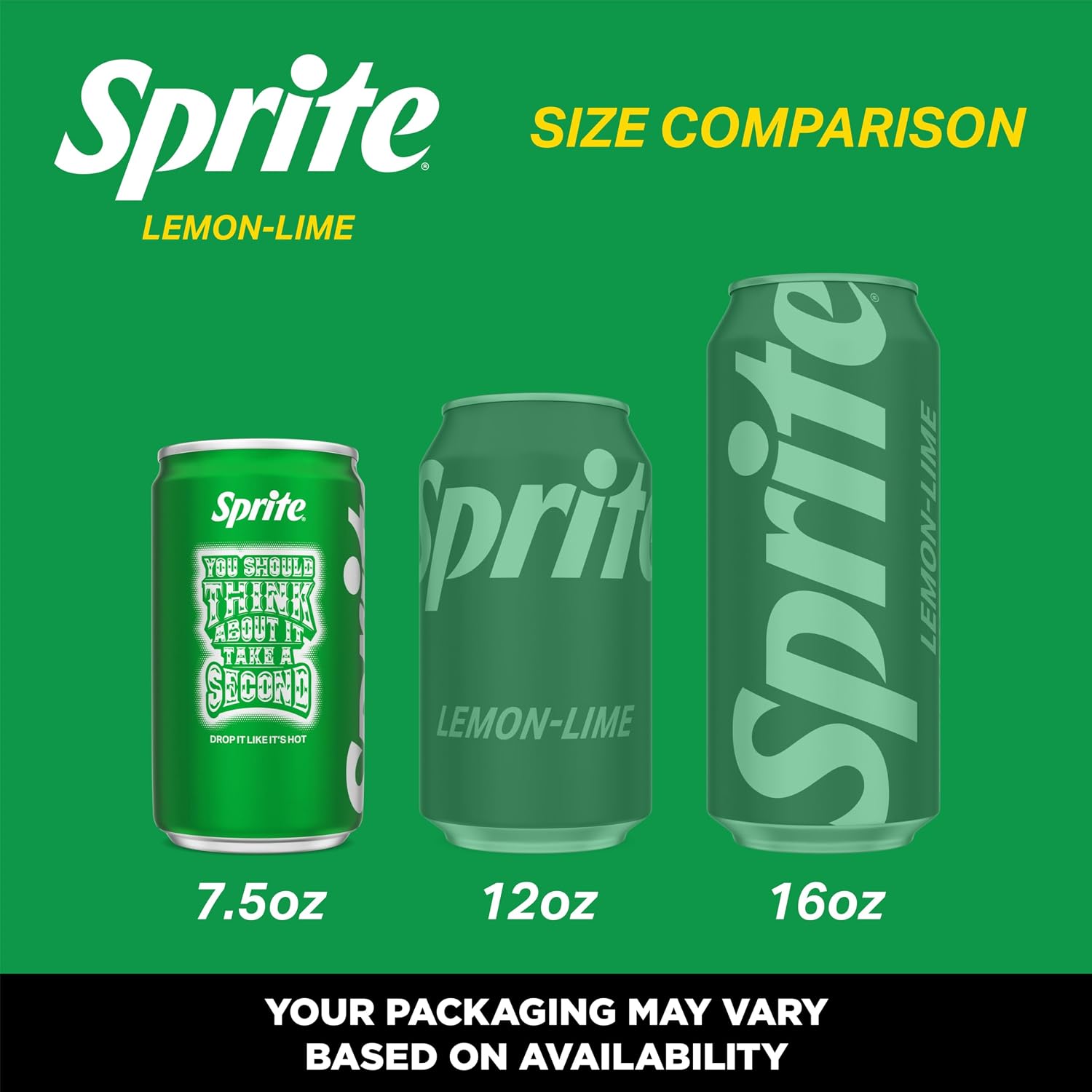 Sprite Lemon-Lime Caffeine-Free Soda Soft Drink Cans, 12 fl oz, 12 Pack | Fridge pack, naturally flavored soft drink, carbonated
